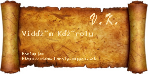 Vidám Károly névjegykártya